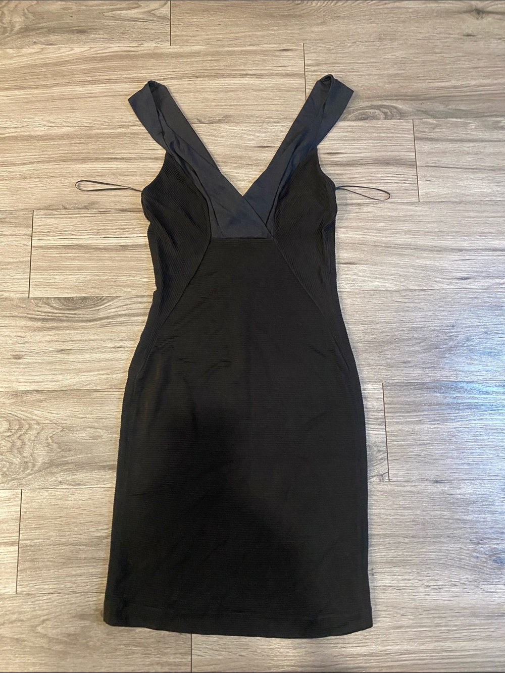 Emporio Armani Black One-Shoulder V-Neck Bodycon Dress